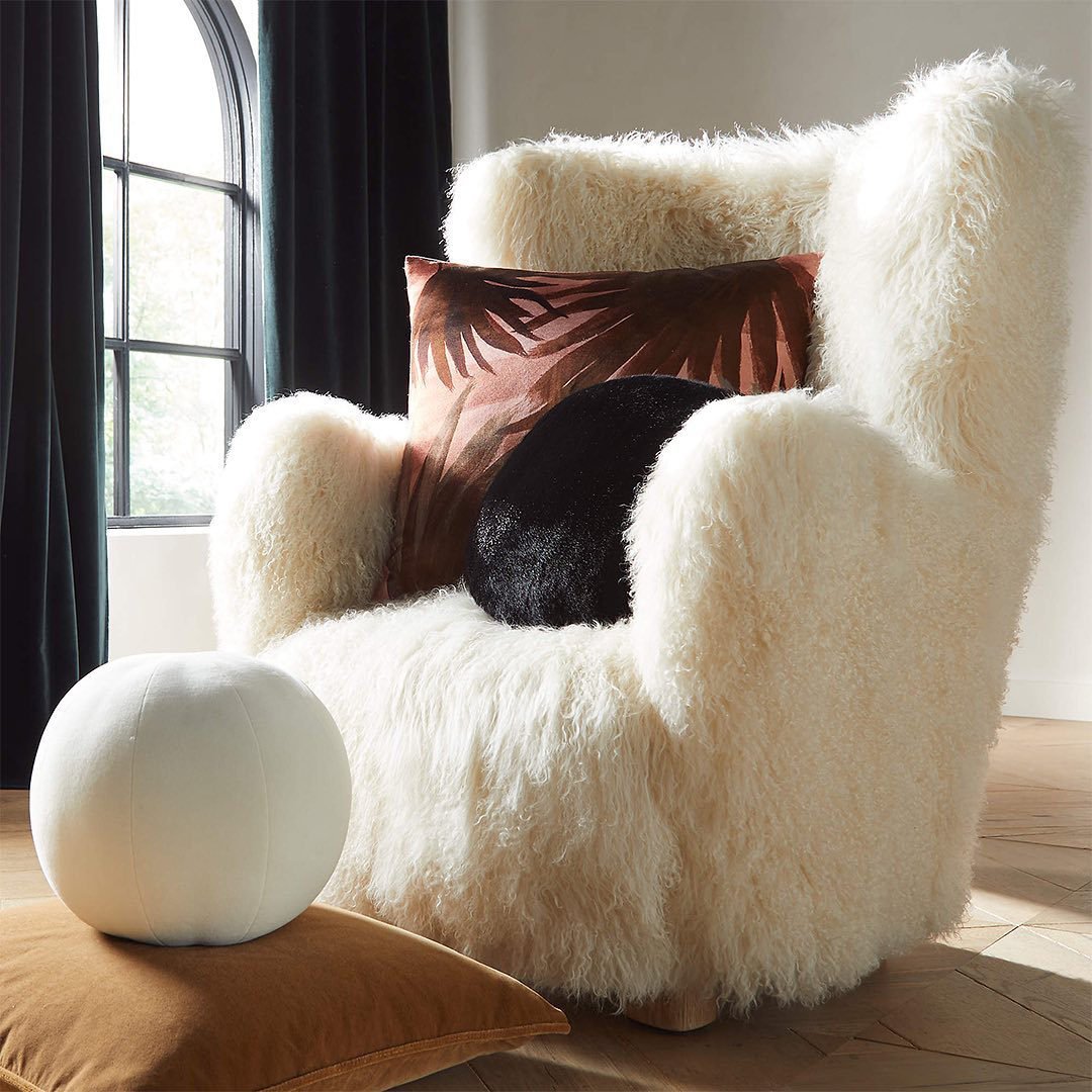 The white best sale company sheepskin chair