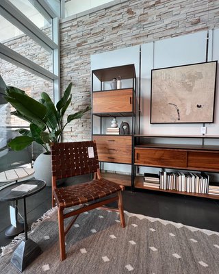 Taj Brown Woven Leather Strap Accent Chair - image 16 of 18