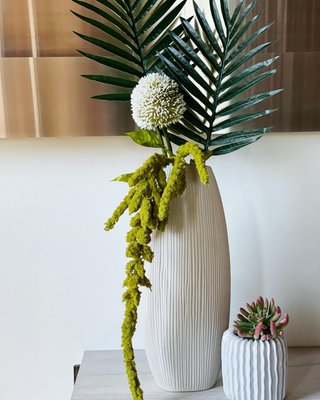 Alura Low-Wide Cream White Porcelain Vase - image 9 of 10