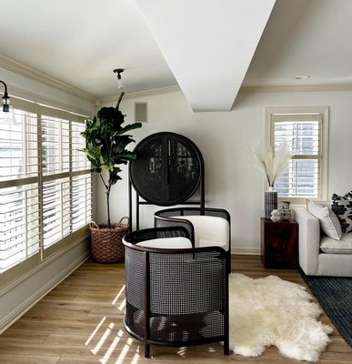 West 40" Charcoal Brown Cane Bar Cabinet - image 16 of 16