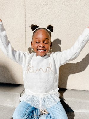 Infant & Toddler Girls White Sweater With Tulle Trim
