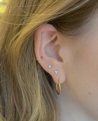 Lottie 18K Gold Earring Set - Clear/Gold
