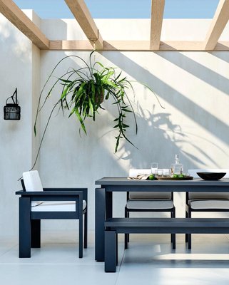 Walker Metal Outdoor Dining Chair with Canvas White Sunbrella ® Cushion - image 10 of 10