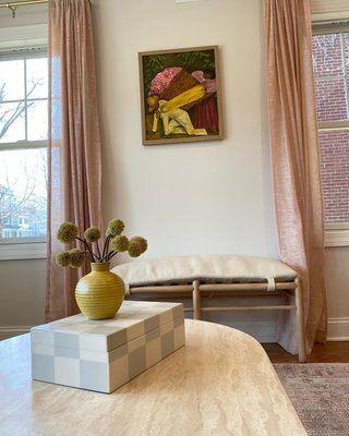 Vernet Travertine and Wood 54" Oval Coffee Table - image 14 of 16