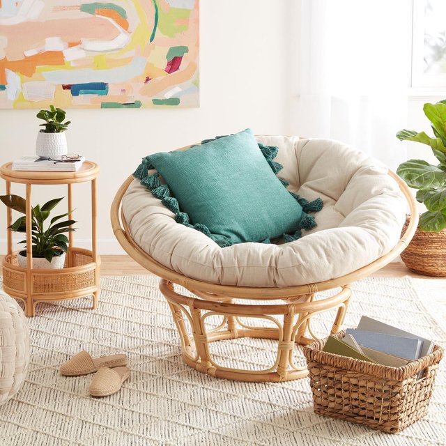 Swivel Chair Large Papasan Rattan Swivel Chair Round Bamboo Chair
