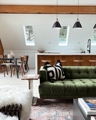 I Beam Red Marble Side Table - image 9 of 10