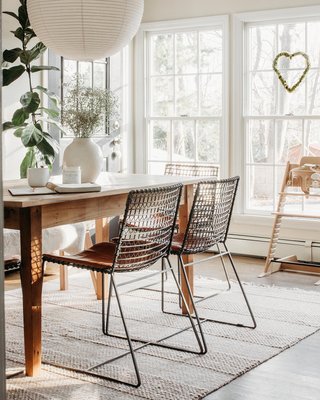 Tig Dining Chair Brown Leather Cushion + Reviews