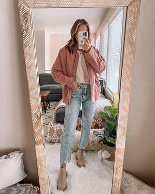 Oversized Mauve Pink Quilted Jacket - Trendy Outerwear – Shop the Mint