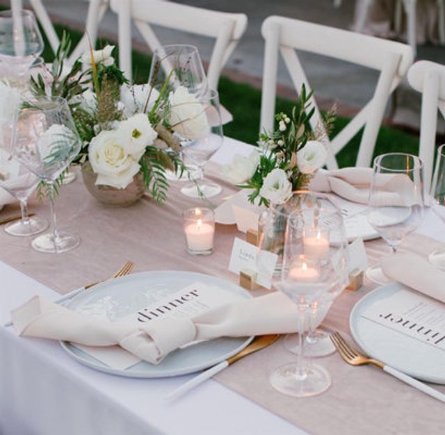 Juliette Pearl Table Linen - Linen Rentals, Wedding Table Linen, Runners,  Chair Covers