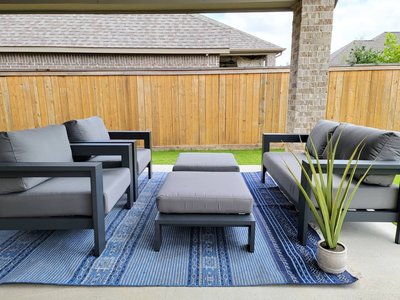 Walker Metal Outdoor Lounge Chair with Canvas White Sunbrella ® Cushions - image 17 of 16