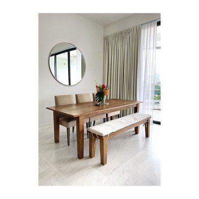 Basque 62" Light Brown Solid Wood Dining Bench - image 13 of 15