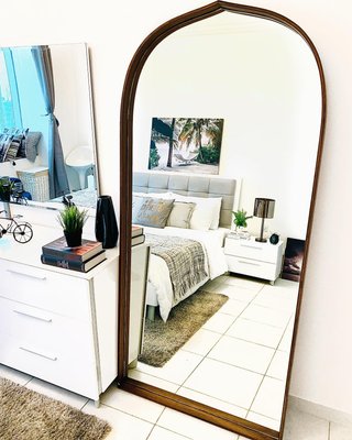 Penarth Walnut Floor Mirror 35.4"x76" - image 4 of 7