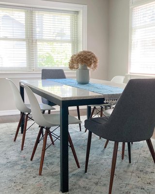 Parsons White Marble Top/ Brass Base 48x28 Dining Table - image 13 of 16