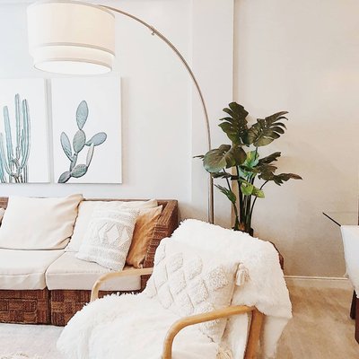 Meryl Arc Brass Floor Lamp with White Shade 85" - image 6 of 8