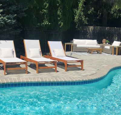 Replacement Abaco Canvas Charcoal Sunbrella ® Lounge Chair Cushions - image 3 of 5