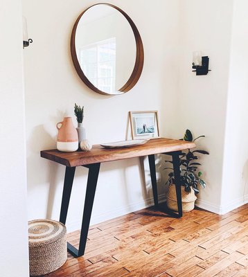 Yukon 57" Rectangular Warm Acacia Live Edge Solid Wood and Metal Console Table - image 16 of 19