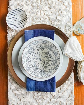 Mai 9.5" Blue Floral Bowl - image 5 of 9