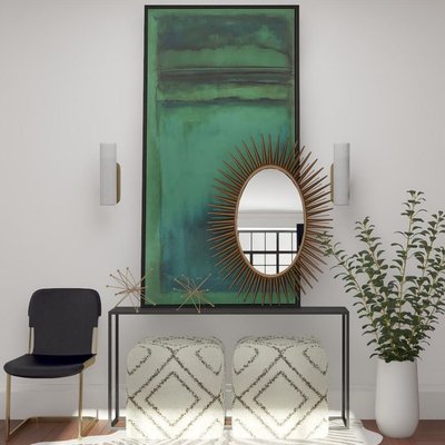 "Emerald" by Susan Stone Reproduction Abstract 38"x74" Framed Wall Art Print - image 4 of 6