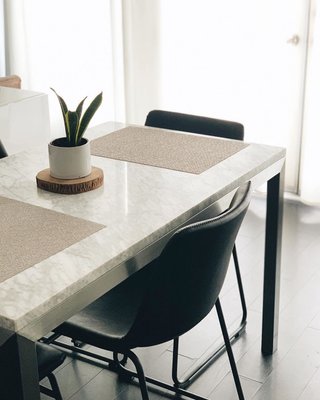 Parsons White Marble Top/ Brass Base 48x28 Dining Table - image 16 of 16