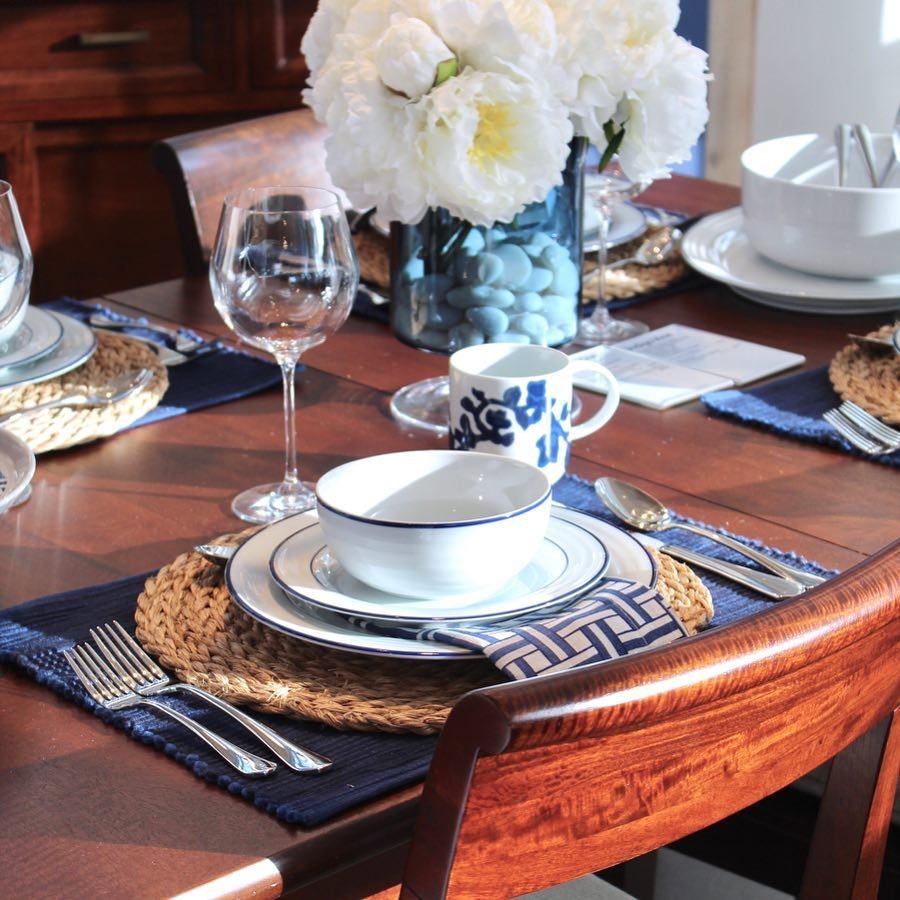 Roulette Blue Band 16-Piece Dinnerware Set + Reviews | Crate & Barrel
