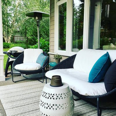 Morocco Graphite Oval Outdoor Lounge Chair with White Cushion - image 8 of 11