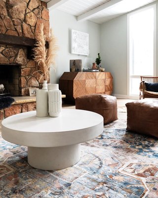 Leather Square Brown Pouf - image 6 of 9