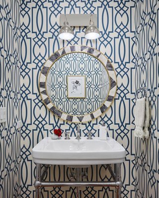 Grace Bone Inlay Round Wall Mirror 32" - image 10 of 11