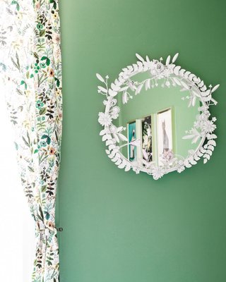 Flower Crown Sage Green Metal 30" Round Wall Mirror - image 8 of 9