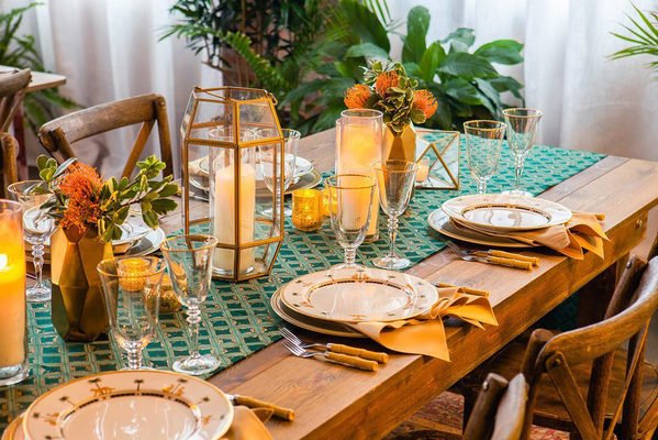 Adorn Spruce Table Runner - Linen Rentals | Wedding Table Linen