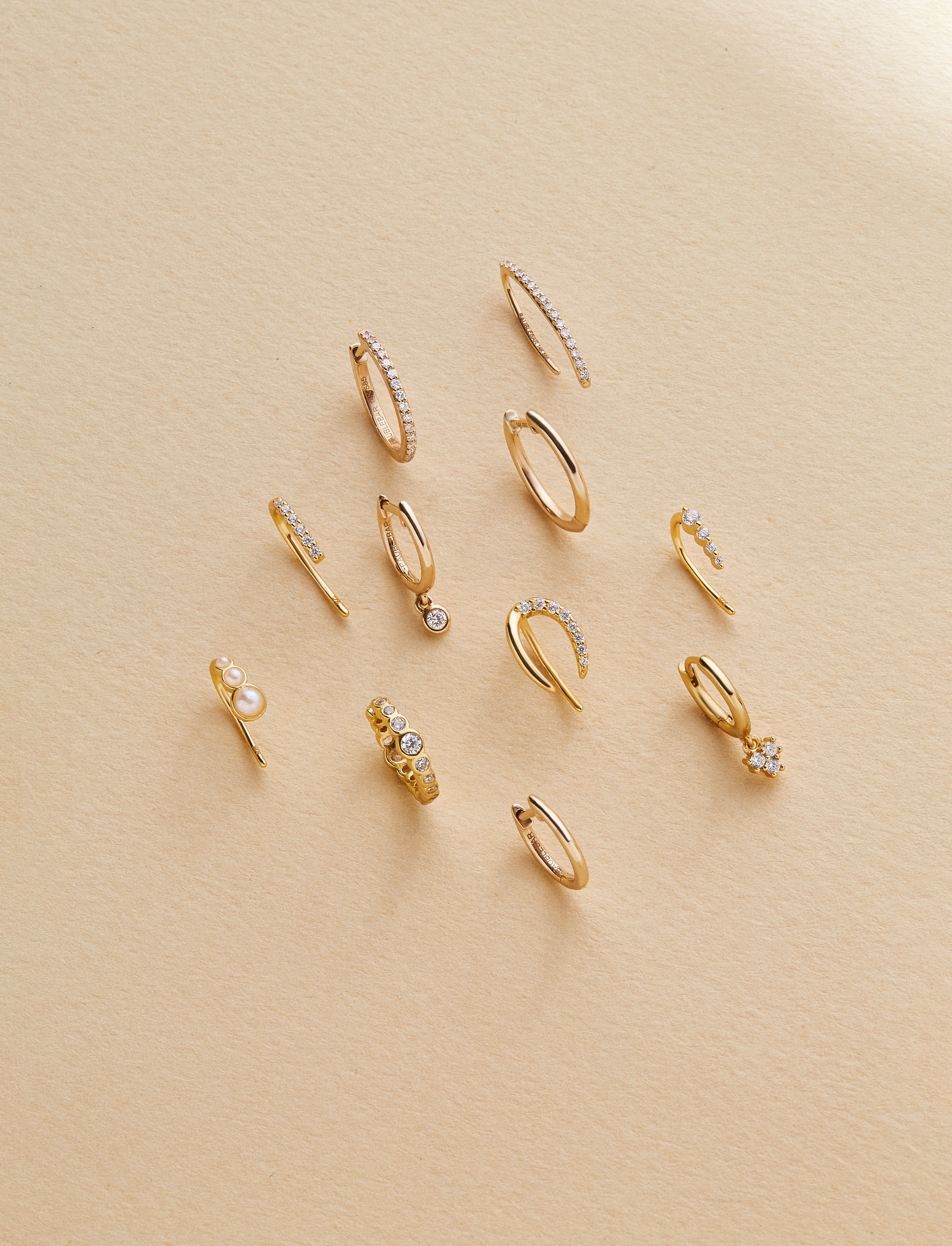 新作!! 可愛い♪ ◆Baublebar◆ ルナ18Kゴールド・ピアスセット Luna 18K Gold Earring Set - Gold/Pavé – Set of four 18K gold