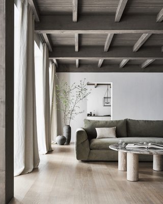 Homage Marble and White Oak Wood 60" Oval Coffee Table - image 11 of 12