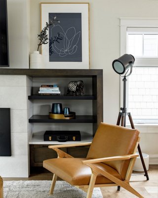 Cavett Ash Wood Leather Accent Chair - image 11 of 11