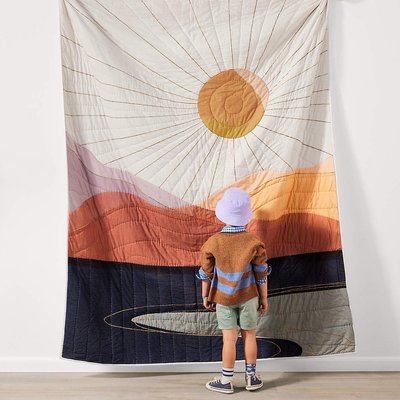 Peruvian Travel Organic Cotton Sunrise Kids Full/Queen Quilt - image 11 of 13