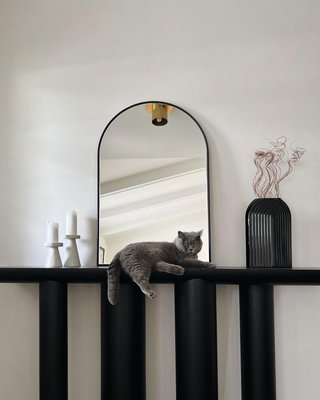 Bomen 66" Asymmetrical Black Oak Wood Console Table - image 18 of 21