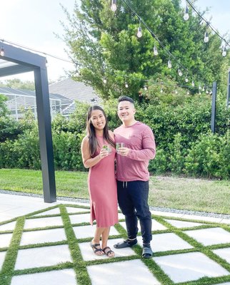 Walker Left Arm Metal Outdoor Loveseat with Canvas White Cushions - image 5 of 6