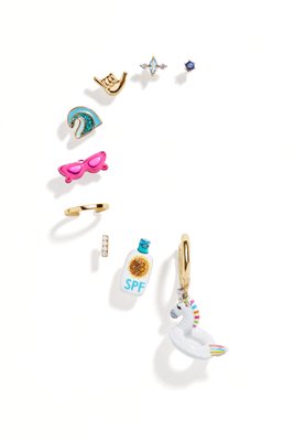 Lottie 18K Gold Earring Set - Clear/Gold