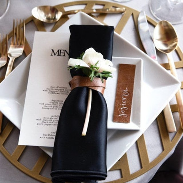 Lamour Black Napkin Linen Rentals Wedding Table Linen, Runners