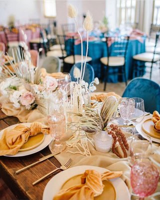 Faille Peacock Blue Table Linen - Linen Rentals | Wedding Table