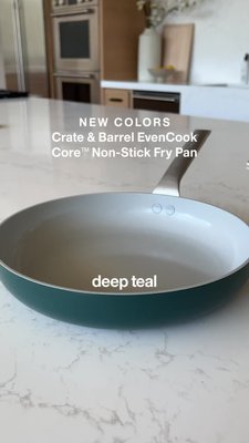 Crate & Barrel EvenCook Ceramic Deep Teal Ceramic Nonstick 12 Fry Pan with  Lid + Reviews