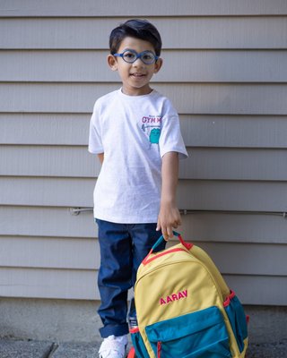 Dreamer Colorblock Green and Blue Small Kids Backpack with Side Pockets - image 16 of 17