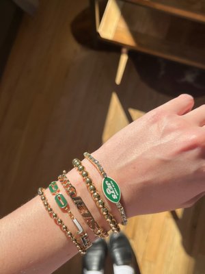 Baublebar New York Jets NFL Gold Slogan Bracelet - New York Jets