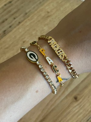 Baublebar Cleveland Browns NFL Gold Curb Chain Bracelet - Cleveland Browns