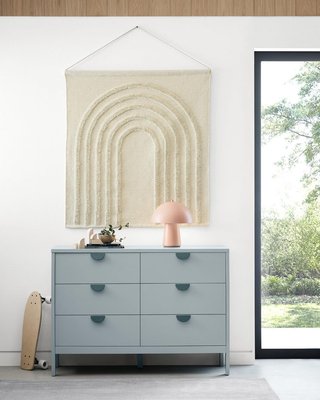 Opie Linen White Wood Wide 6-Drawer Kids Dresser - image 12 of 13