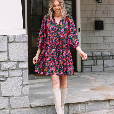 Can't Be Outdone Black Ditsy Floral Dress – Shop the Mint