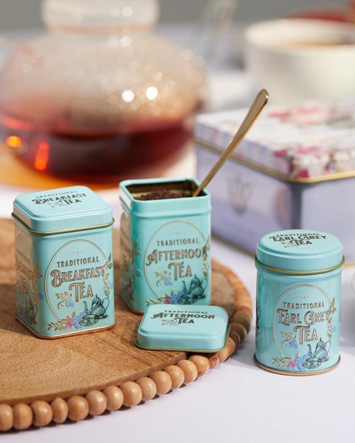 New English Teas Mini Vintage Loose Leaf Tea Tins 3 Pack - World 