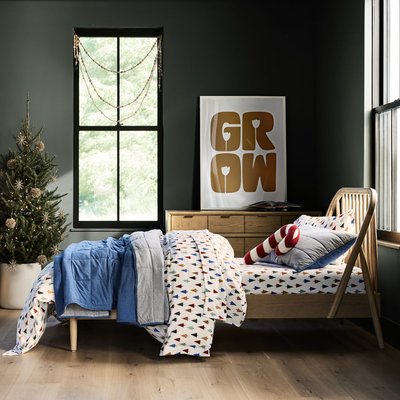 Comfy Tee Navy Blue Reversible Organic Cotton Jersey Kids Full/Queen Quilt - image 10 of 12