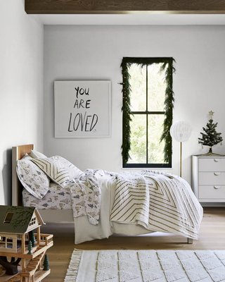 Opie Kids Twin Two-Tone Wood and Linen White Bed - image 10 of 11