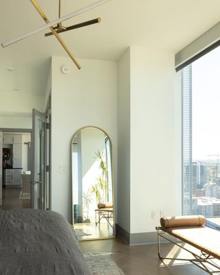 La Strizza 61" Saddle Leather Bench with Bolster Pillows by goop - image 12 of 14