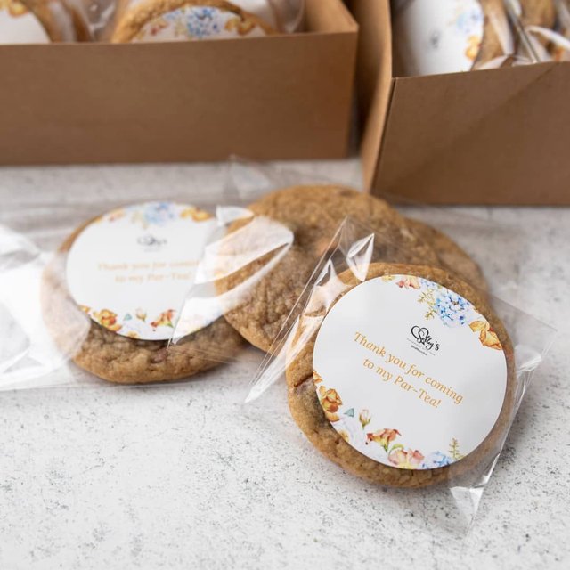 Selley’s handmade with love on Instagram: "We're now printing Custom Event Logos and tagging them on our cookies ☺️? Thank you so much Silvia @sjazminl for trusting us with your Par-Tea desserts! ?⁣
⁣
Link in our bio, to order for your upcoming events! :)⁣
⁣
⁣
#selleysclub ⁣
#shopsmallbusiness⁣
#selleyscookiepals⁣
#customeventlogos⁣
#averyweprint"