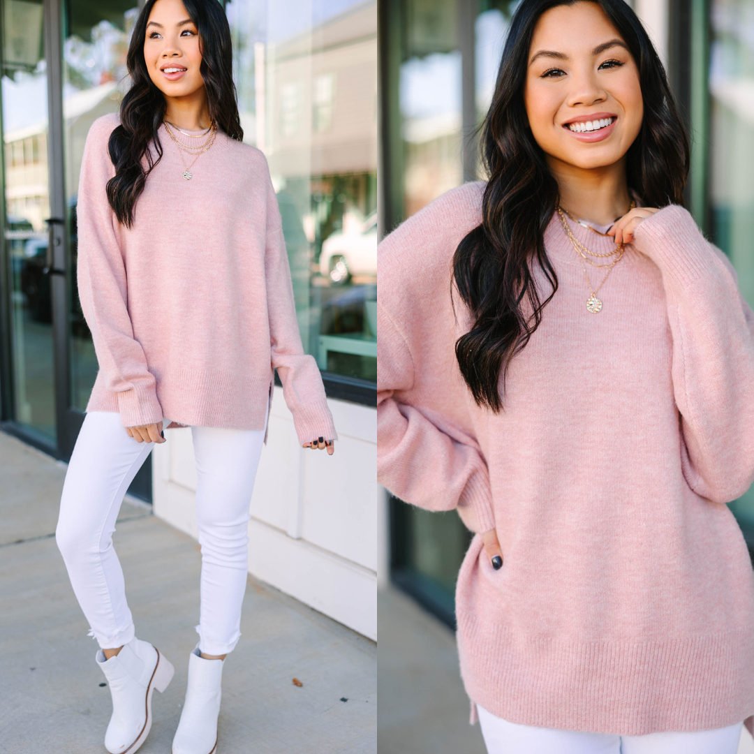It Can Happen Pink Side Slit Sweater – Shop the Mint